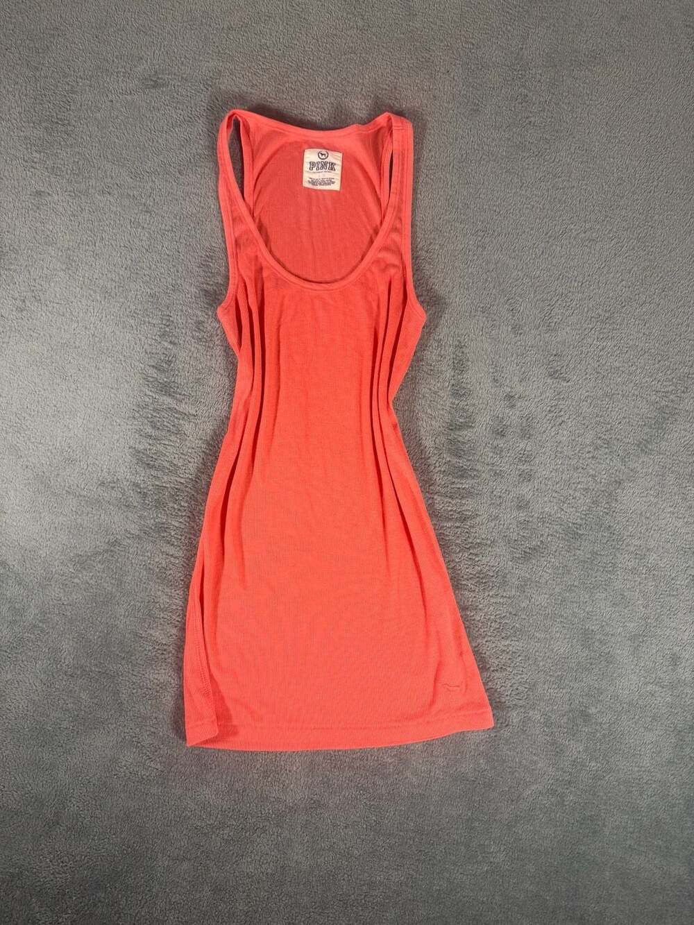 Pink Victoria'S Secret Ribbed Tank Top Size L Coral VTG